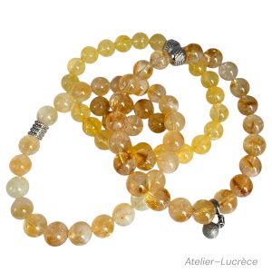 Citrine - joie, confiance et énergie positive. Couleur jaune marbré