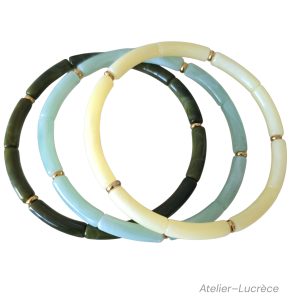 Kaki, vert aventurine, crème